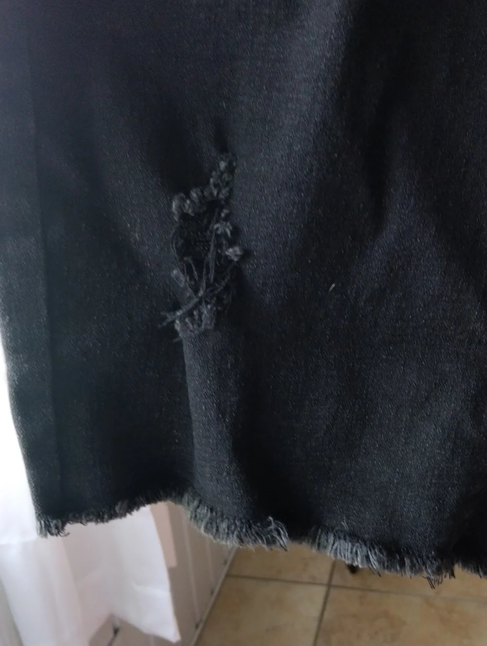 Colorful Planet Black Distressed Denim Bermuda Shorts Ladies Size 18